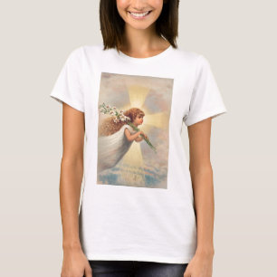 T-shirt Petit ange bébé tenant des lys