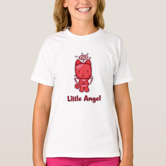 T-shirt "Petit Ange...Petit Diable" Sweatshirt de fille (Devant)