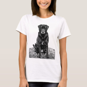 T-shirt Petit animal de compagnie de Chien Noir du Labrado