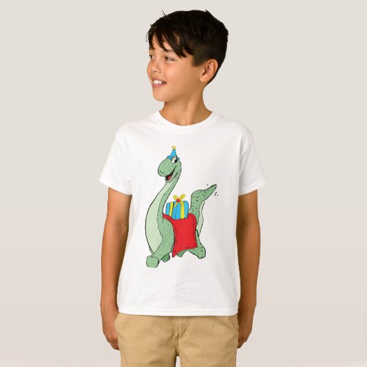 T-shirt Petit, Anniversaire Dinosaur (Devant entier)