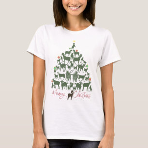 T-shirt Petit arbre de Noël de chèvre verte