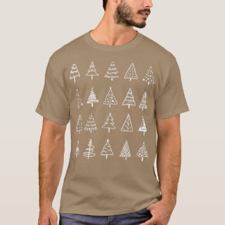 T-shirt Petit arbre de Noël Doodles simples