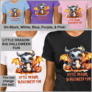 T-shirt Petit Bébé Dragon, Amusant Halloween, Citrouille