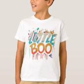 T-shirt Petit Boo Orange Black Halloween Famille Correspon (Devant)