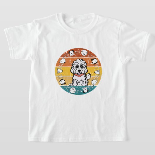 T-shirt Petit cadeau de chien Maltipoo pour enfant (Poser)