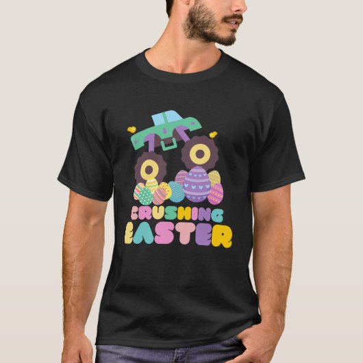 T-shirt Petit Camion Monster Oeuf De Pâques Pour Les Petit (Devant)