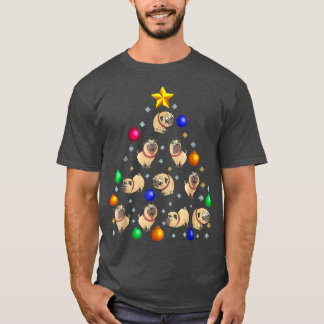 T-shirt Petit Carlin Chien Arbre De Noël Ornement Pour Ama