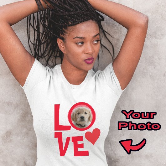 T-shirt Petit Chien Chien Puppy Love Photo personnalisée T
