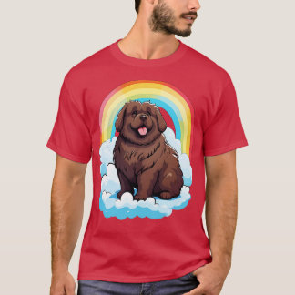 T-shirt Petit chien de Terre-Neuve Arc-en-ciel Newfie Kawa