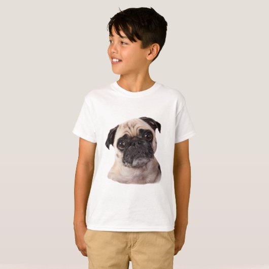 T-shirt petit chien mignon de carlin (Devant entier)