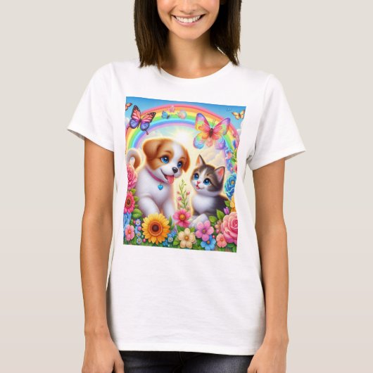 T-shirt Petit chiot/chiot/chaton (Devant)