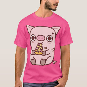 T-shirt Petit Cochon Mange Du Jambon Hawaïen Pizza Oops