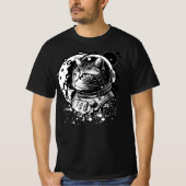 T-shirt Petit cochonnet spatial avec une lune. Chat d'astr (Devant)