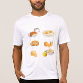T-shirt Petit Déjeuner Café, Croissant, Oeufs, Bagels (Devant)