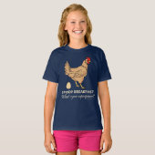 T-shirt Petit déjeuner de dunettes de poulet drôle (Devant entier)
