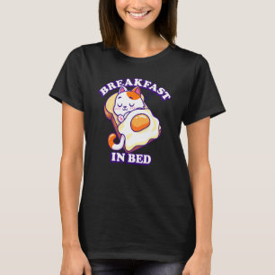 T-shirt Petit-Déjeuner En Lits Chat Oeuf Rôti Dormir