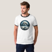 T-shirt Petit-déjeuner lunaire - Style de rue dans l'espac (Devant entier)