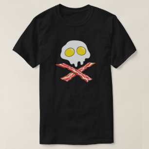 T-shirt Petit-déjeuner Oeufs de bacon Crâne Crossbones Por