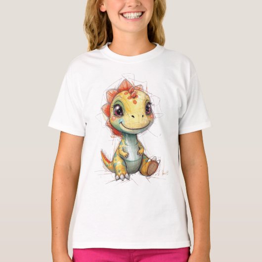 T-shirt petit dinosaure mignon (Devant)