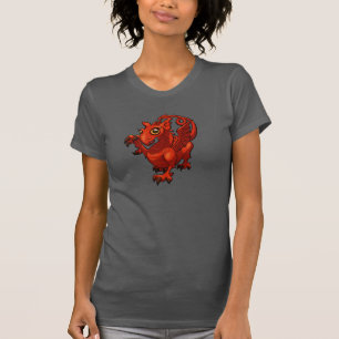T-shirt Petit dragon rouge rampant de bébé gallois de dess