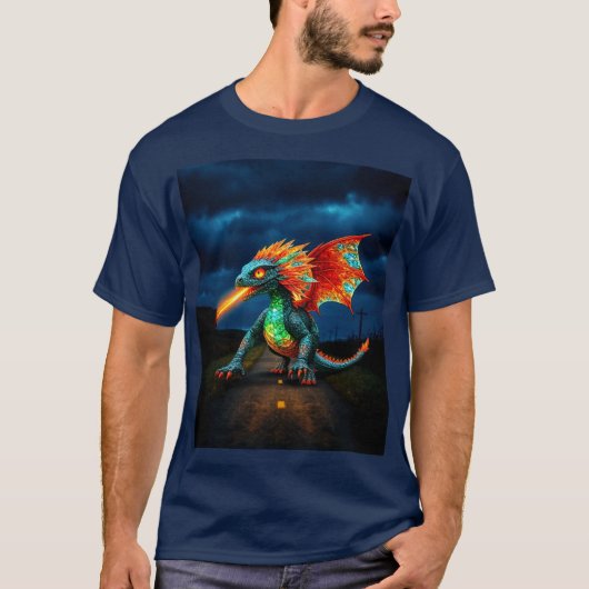 T-shirt Petit Dragon Vert (Devant)