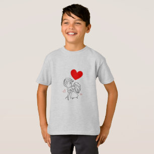 T-shirt Petit Éléphant Grand Cœur   Graphisme Enfants Mign