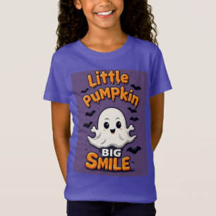 T-Shirt Petit fantôme citrouille avec grand sourire Panier