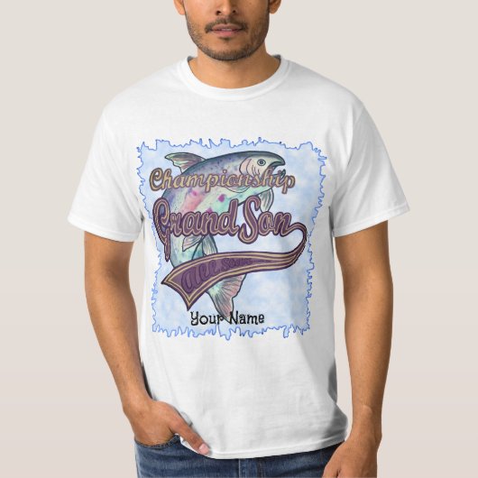 T-shirt Petit-fils champion de pêche (Devant)