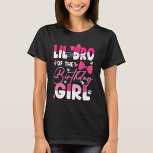 T-shirt Petit frère de la fille d'anniversaire Chat Famill