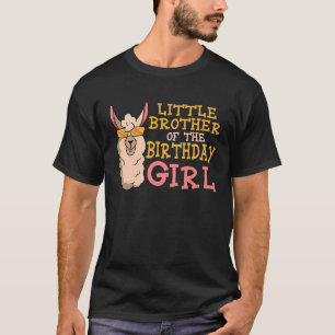 T-shirt Petit Frère De La Fille D'Anniversaire Lama Annive
