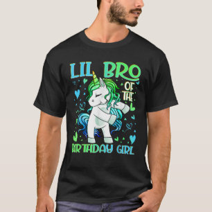 T-shirt Petit frère de la fille d'anniversaire Licorne qui
