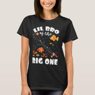 T-shirt Petit Frère Du Thème De Pêche D'anniversaire Du Gr