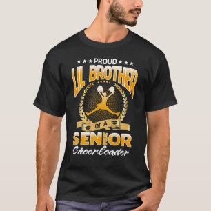 T-shirt Petit frère fier d'une pom-pom girl senior de 2024