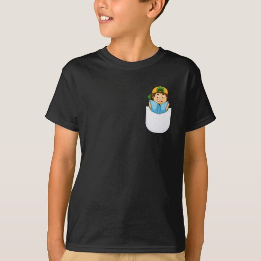 T-shirt Petit Garçon Lecture I Vector Pocket Design T-Shir (Devant)