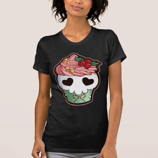 T-shirt Petit gâteau de crâne de vacances (Devant)