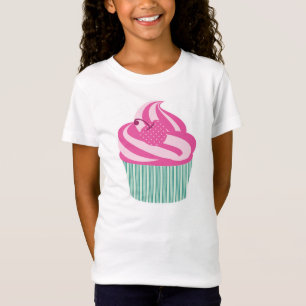 T-Shirt Petit gâteau rose de cerise avec les rayures