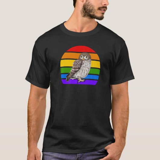 T-shirt Petit hibou Rainbow Bird Birdwatcher Songbird Dive (Devant)