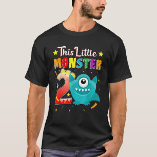 T-shirt Petit Monstre 2e Anniversaire Monstre de fête 2 an