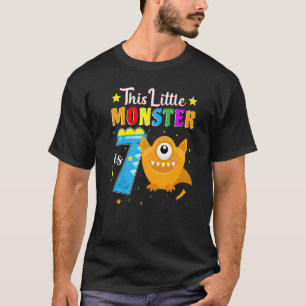 T-shirt Petit Monstre 7e Anniversaire Monstre de fête 7 an