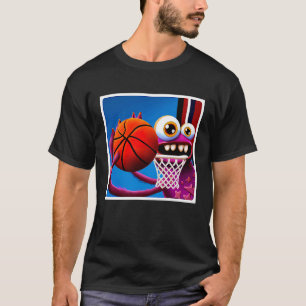 T-shirt Petit Monstre Jouant Au Basket
