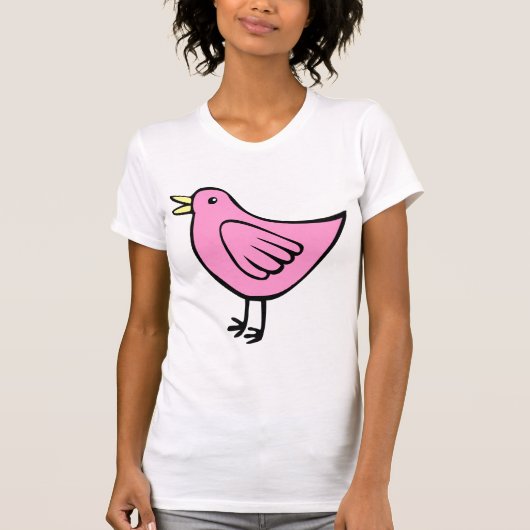 T-shirt Petit Oiseau - Rose (Devant)