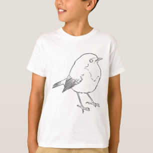 T-shirt Petit oiseau rouge-gorge linéaire