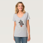 T-shirt Petit opossum mignon mangeant la pastèque (Devant entier)