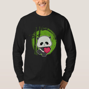 T-shirt Petit Ours Panda Coeur Mignon Animal Pour Hommes F