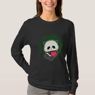 T-shirt Petit Ours Panda Coeur Mignon Animal Pour Hommes F