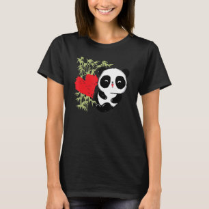 T-shirt Petit Ours Panda Coeur Mignonne Animal Pour Hommes