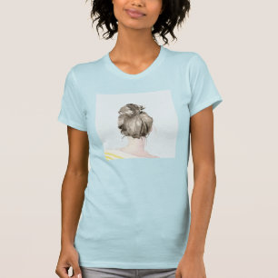 T-shirt Petit pain Brown de noeud de dessus de cheveux