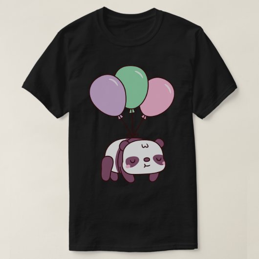 T-shirt Petit Panda De Coup Avec Ballons (Design devant)