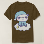 T-shirt Petit Panda Mignonne En Pajamas Sur Nuage (Design devant)