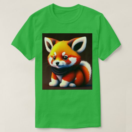 T-shirt Petit Panda Rouge Avec Synode Violet (Design devant)
